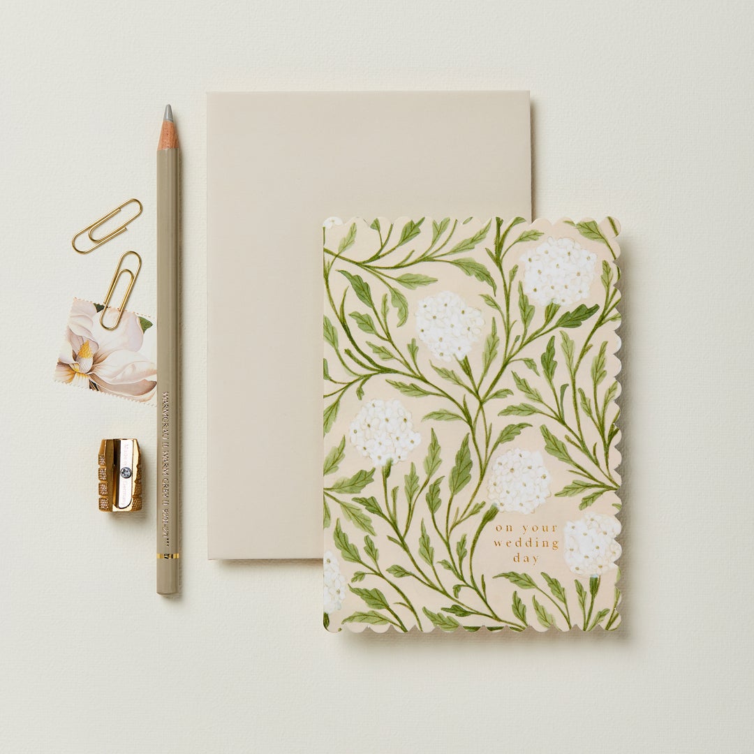 Flora 'On Your Wedding Day' Card - The Bristol Artisan Handmade Sustainable Gifts and Homewares.